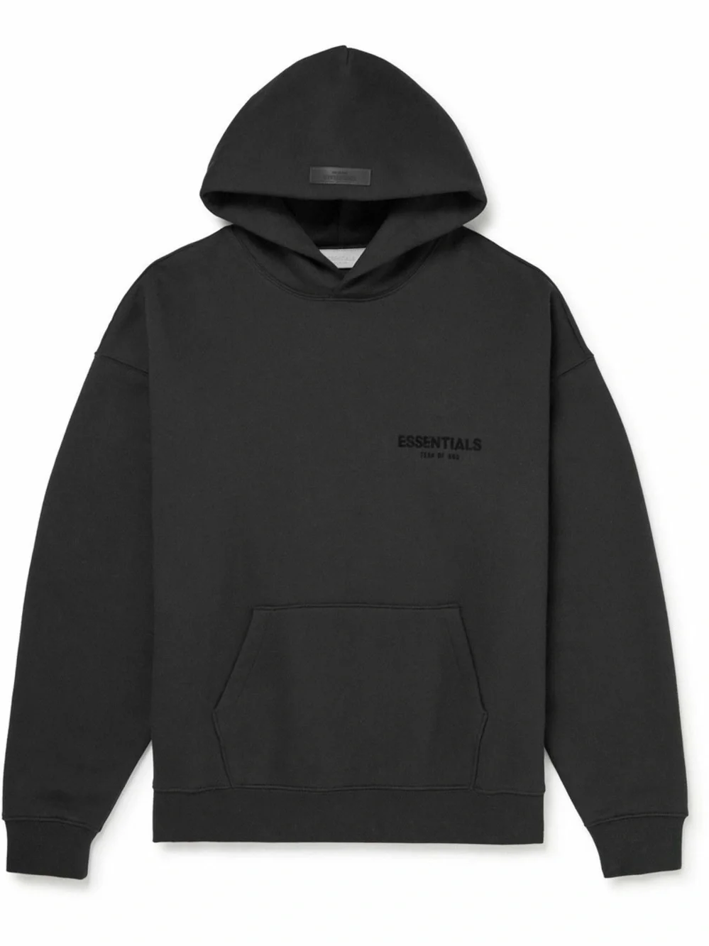Fear of God Essentials Logo-Flocked Cotton-Blend Jersey Hooded Sweatshirt